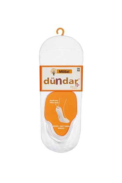 Dündar Unisex White 6-Piece Modal Silicone Ballerina Socks