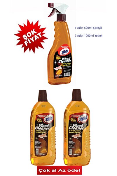 Titiz Ahşap Temizleyici "1 Adet 500ML Püskürtmeli + 2 Adet 1L Yedek"