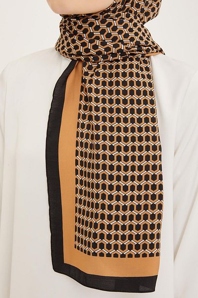 Armine Κυψελοειδή σάλι Modal Camel Black