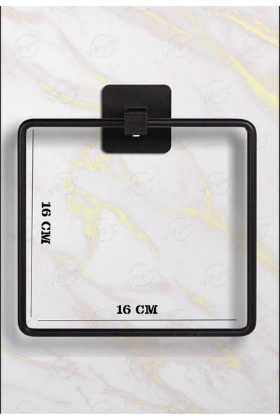 Pims Home Dekorasyon Kare Yapışkanlı Siyah Kare Havluluk