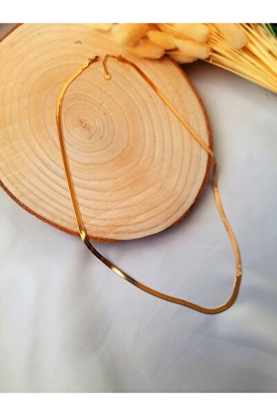 nilüfer takı tasarım قلادة من الفولاذ الذهبي الإيطالي مقاس 60 سم