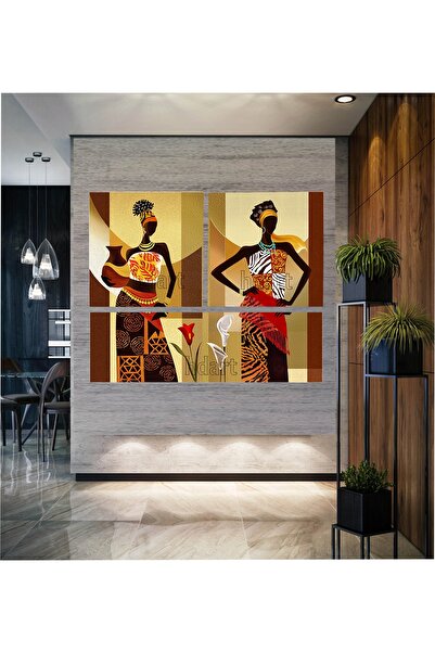 HDART Soyut Modern Üç Parça Yeni Tasarım Afrikalı Siyahi Zenci Kadın Kanvas T...