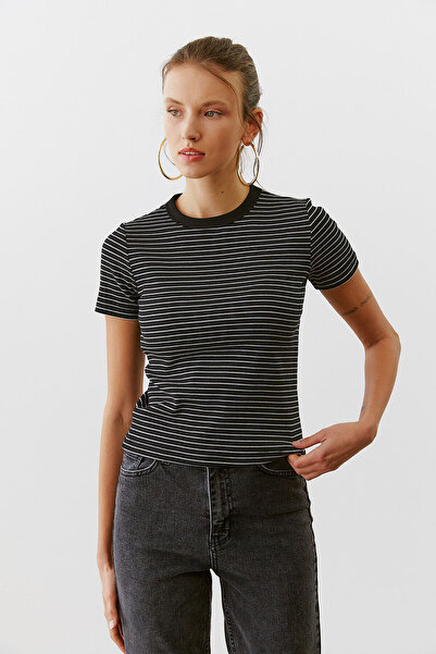 urban focus Çizgili O Yaka T-shırt
