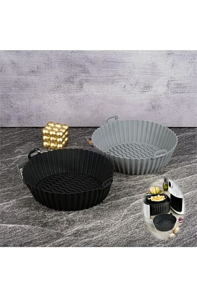 Tohana SILICONE AIRFRYER BASKET and CAKE MOULD 21 CM - GRAY