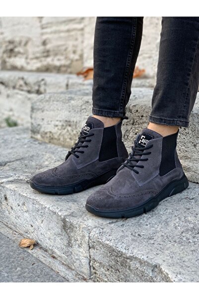 LONATOLİA Erkek Hakiki Deri Süet Bağcıklı Bot