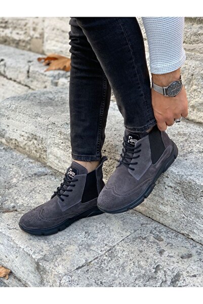 LONATOLİA Erkek Hakiki Deri Süet Bağcıklı Bot