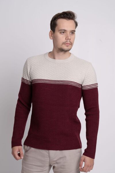 F&K Örme 48000 Ανδρικό πλεκτό πουλόβερ με λαιμόκοψη