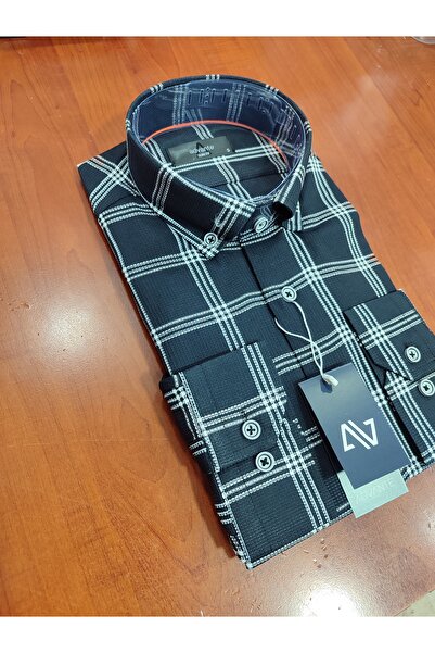 ADVANTE DAYNOGLU NEW SEASON LONG SLEEVE PLAIDED COLLAR SLIM FIT MEN'S SHIRT