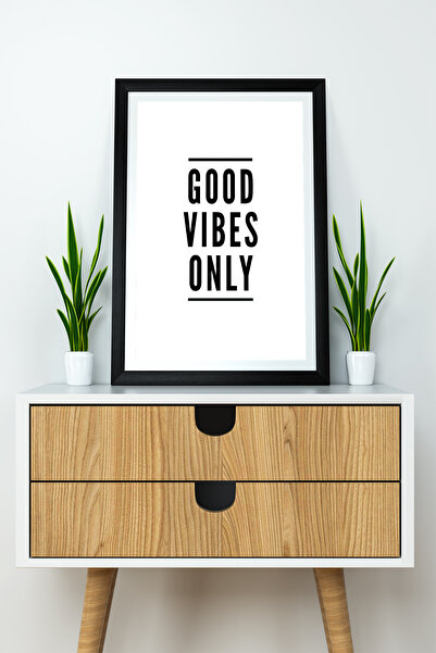 Artavessa طاولة MDF مكتوبة بإطار من قطعة واحدة "Good Vibes Only"