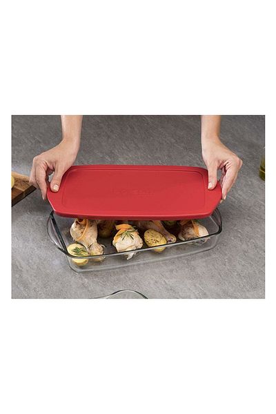 Paşabahçe 59124 Rectangular Pyrex - 3850 Cc Plastic Cover