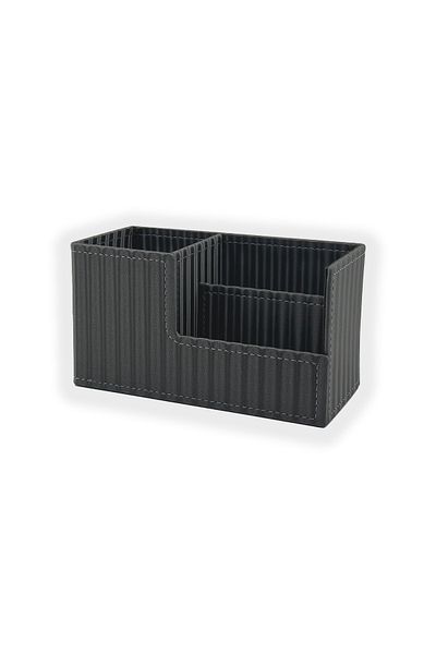 inn design Beyoğlu Series Leather Organizer Pen Holder Cosmos Gray 11x20x9.5 cm