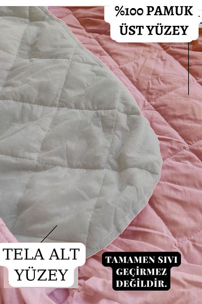 MONA VERDE Colorful Elastic Sheet+Pillow Mattress (Total 3 Pieces) 100% Cotton Quilted