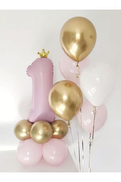 MERİ PARTİ 1 YEAR OLD CONCEPT TAC FOIL BALLOON 1 NUMBER FOIL BALLOON SET