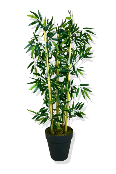 Cihan Çiçekçilik YAPAY YAPRAKLI BAMBU AĞACI 5 BAMBU'LU 110 CM
