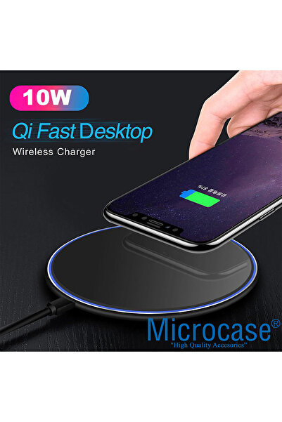Microcase Universal 10W Wireless Kablosuz Hızlı Şarj Pedi Fast Wireless Charger Pad - AL4004 Uyumlu
