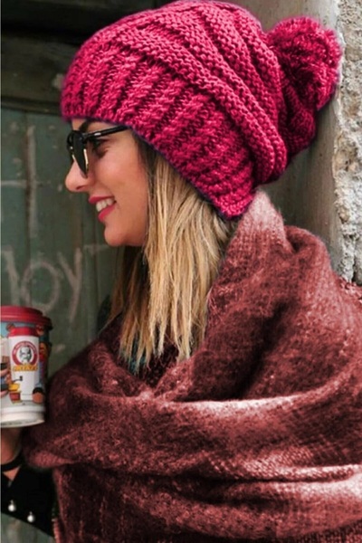 EKstore Beretă cu pompon de damă