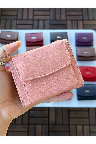 DERKON UFAK USED CASSY MODEL 100% GENUINE LEATHER POWDER PINK WALLET