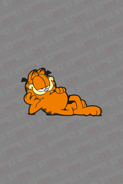STİCKERCI BEY Garfield Renkli Baskılı Otomobil - Motosiklet - Bilgisayar Stic...