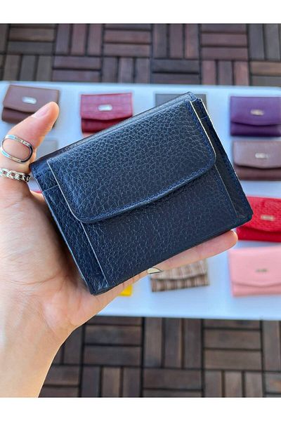 DERKON UFAK USED CASSY MODEL 100% GENUINE NAVY BLUE WALLET