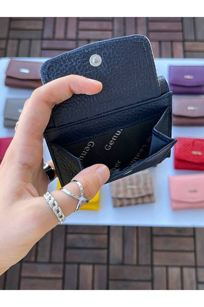 DERKON UFAK USED CASSY MODEL 100% GENUINE NAVY BLUE WALLET