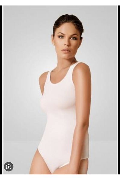 BERRAK İÇ GİYİM - Clear White Thick Strap Snap-On Bodysuit