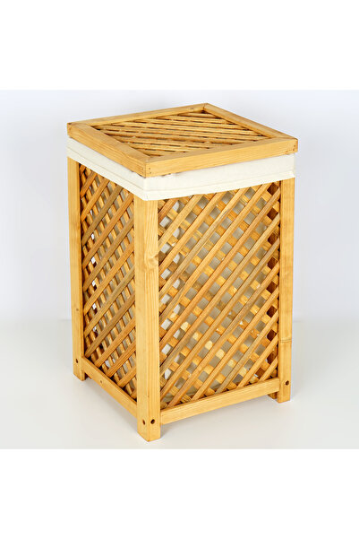 WOODENSA Çamaşır Sepeti Kirli Sepeti Kapaklı Sepet Kiraz WDN714