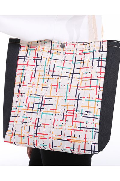 pamukcanta Gusseted Canvas Cloth Bag Line Themed