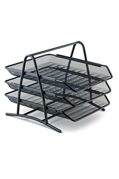 Generic Brand Black Metal Document Shelf 3 Pieces