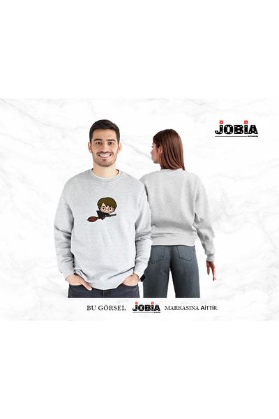 Jobia Outdoors Γυναίκες Άντρες Χάρι Πότερ και Ερμιόνη εμπριμέ Lover Combination Crew Neck 3 Thread Raster 2lit Σετ