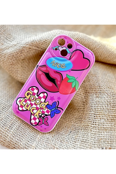 MİRAZ TASARIM iPhone 13 Pink Patterned Case
