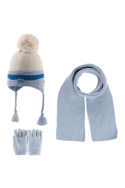 Kitti 1-4 Years Baby Boy Scarf Beanie Gloves Set of 3