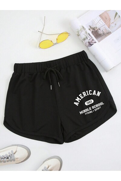 Adrift Pantaloni scurți cu șnur cu litere grafice