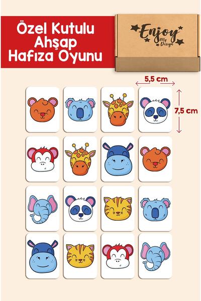 Enjoymydesign لعبة مطابقة بطاقات الذكاء الخشبية، لعبة ألغاز تعليمية خشبية على...
