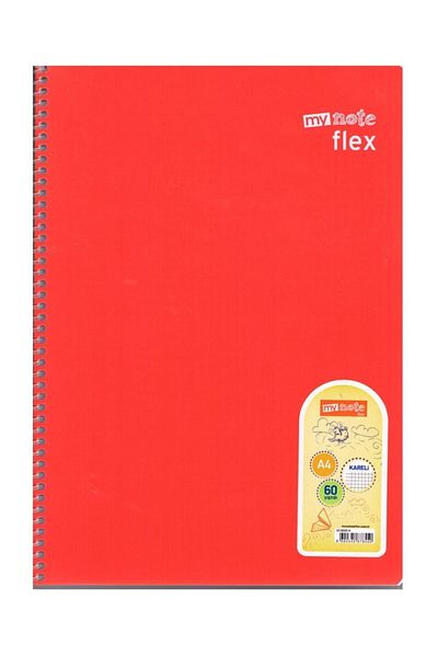 Mynote Caiet în carouri Flex Spiral 60 de coli roșu