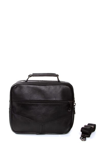 Leyl Black Genuine Leather Men's Handbag