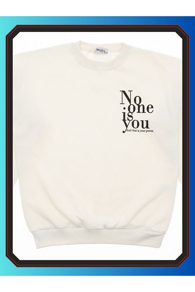 edoy No One Is You Printed Girls Μπλούζα - 3 Thread Raster