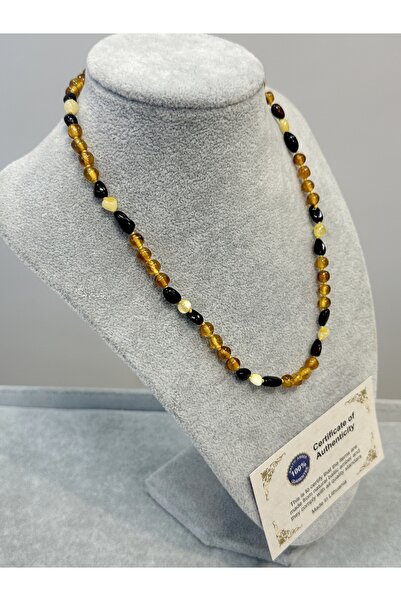 Alturki Tesbih Çocuk Şifa Kaynağı Orijinal Sertifikalı Multicolor Damla Kehribar Kolye