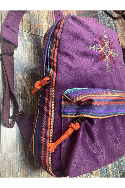 Street Bag Nubi Ethnic Authentic Patterned Embroidery Backpack Bohemian Backpack Daily Use Travel