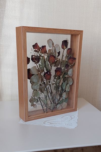 Verda Çerçeve Ramă de memorie bidirecțională de 30x40 cm! Cutie de trandafiri Cutie transparentă de trandafiri