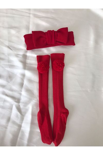 nisbutik aksesuar Pom-Pom Socks Bandana Set, Bandana Socks Set, Gift Set