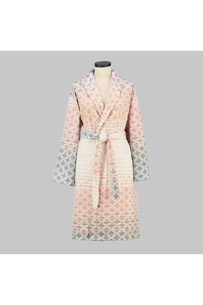 Sarev Elise Multicolour Shawl Collar "large" Size Cotton Bathrobe