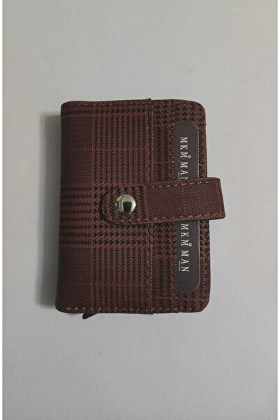 firdevsi hobi Αυτόματη θήκη για κάρτες - καρό - με κουμπάκι