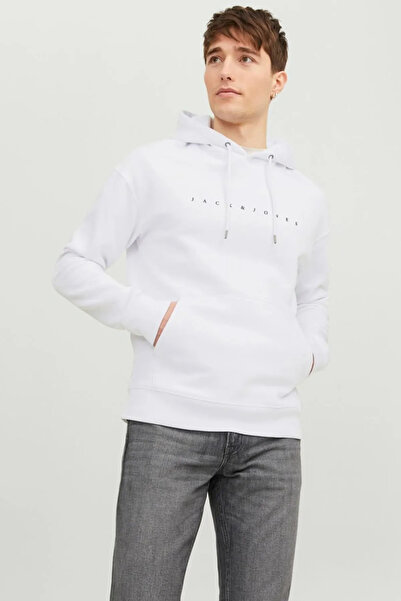 Jack & Jones سويت شيرت جاك آند جونز للرجال Jjestar 3972 أبيض/أبيض 13W42ESTAR