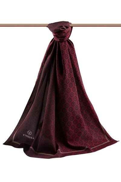 Vissona Şal de mătase Medina de lux Roşu Claret-1