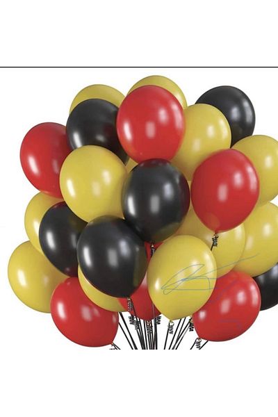 Yogi parti Red Yellow Black Balloon 30 Pieces