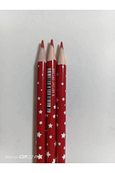 Faber Castell yıldız desenli kırmızı kurşun kalem (3 adet)