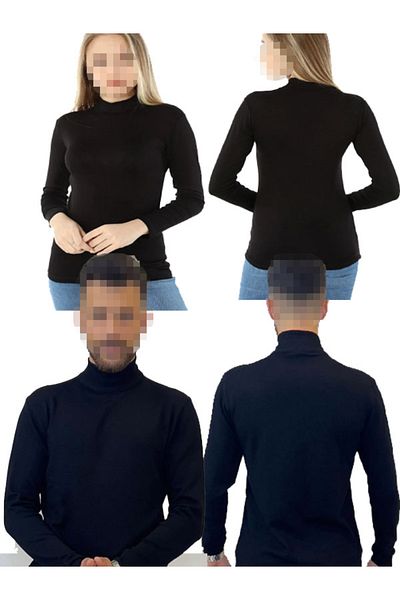 AŞAR MODA TEKSTİL Унисекс боди с дълъг ръкав - полуполо, повдигнато