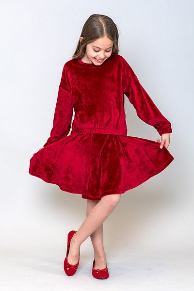incity Girl's Velvet Skirt with Flounces