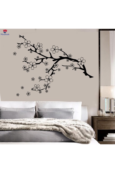 Modatools Oturma Odası, Yatak Odası Duvar Sticker Güzel Ağaç Dalı Doğa Çiçekl...