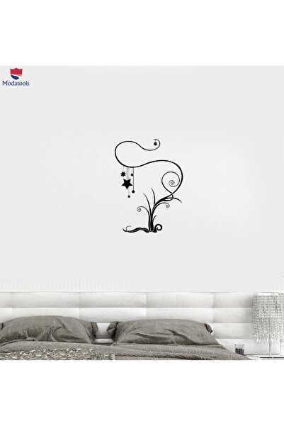 Modatools Duvar Sticker Çiçekler Ağaç Bitkiler Fantezi Yıldız Rüya Dekor Oturma Odası Yatak Odası Sticker